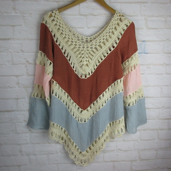 Women's size Small Crochet BOHO Top - Picture 5 of 6